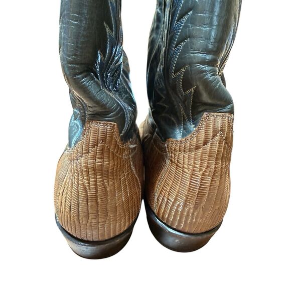 Vintage Tony Lama Exotic Cowboy Boots Mens Sz 10 D Style 8550 Gold Label USA main image 4